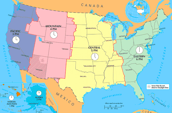 Time Zone Map | Advantage Transportation